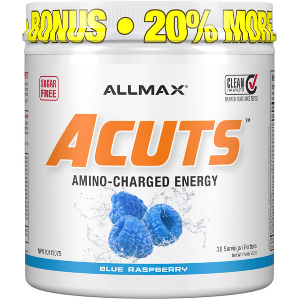 Allmax Acuts - 36 servings Blue Raspberry (Dye Free) - Energy Burner - Hyperforme.com