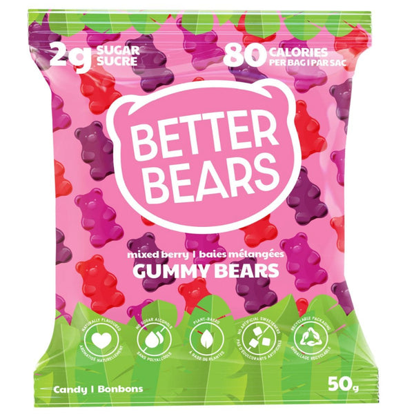 Better Bears Low Sugar Vegan Gummies - 1 Bag Mixed Berry Gummy Bears - Snacks - Hyperforme.com