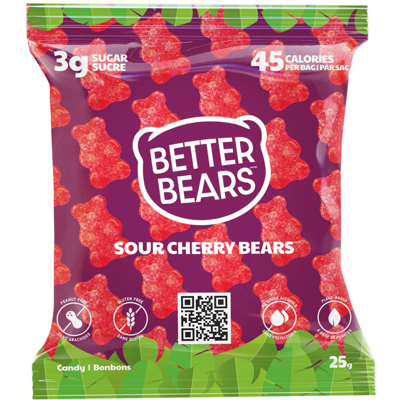 Better Bears Low Sugar Vegan Gummies - 1 Bag Sour Cherry Bears - Snacks - Hyperforme.com