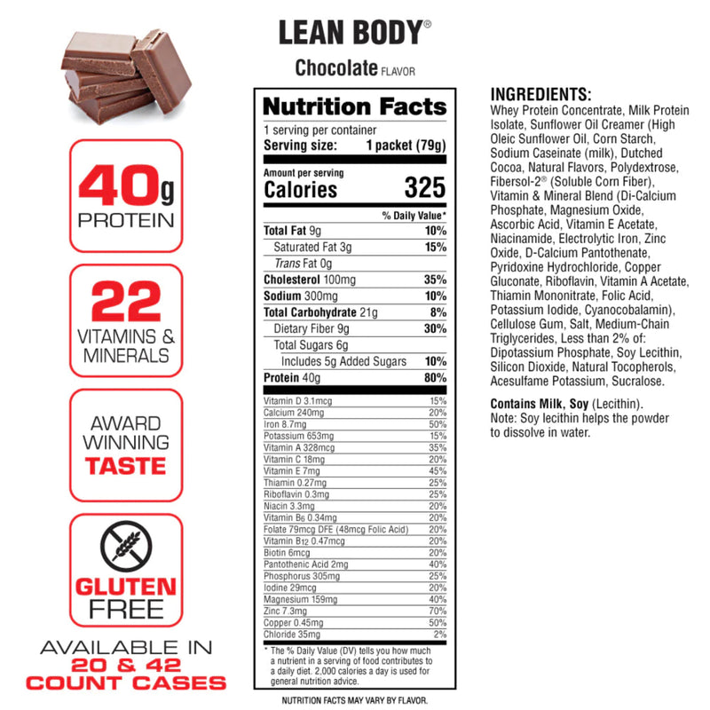 Lean Body Shake Protéiné - 20 Sachets