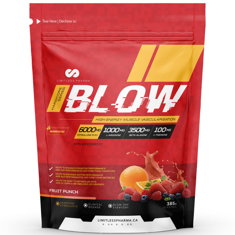 Limitless Pharma Blow Pre-Workout - 50 Servings Fruit Punch - Pre-Workout - Hyperforme.com
