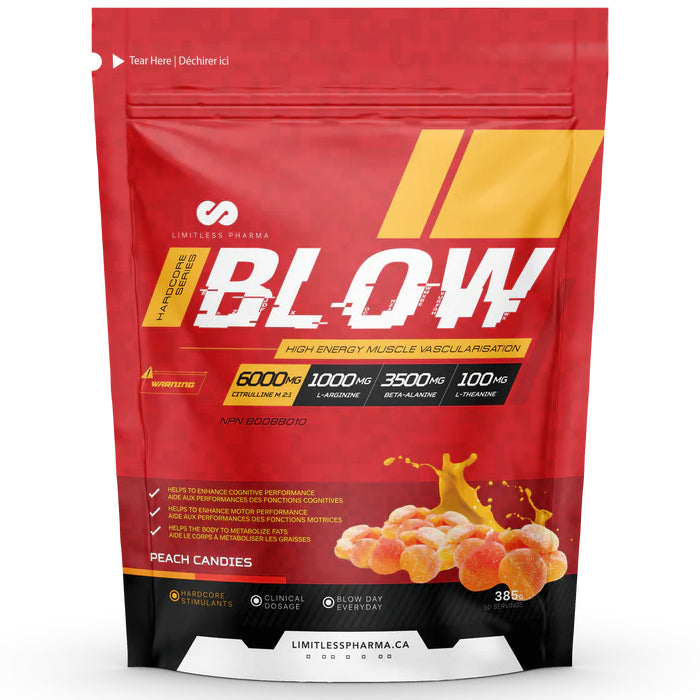 Limitless Pharma Blow Pre-Workout - 50 Servings Peach Candies - Pre-Workout - Hyperforme.com
