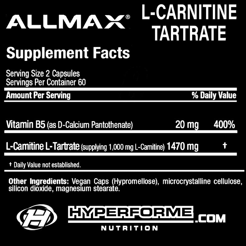 Allmax L-Carnitine Tartrate - 120 caps - Weight Loss Supplements - Hyperforme.com