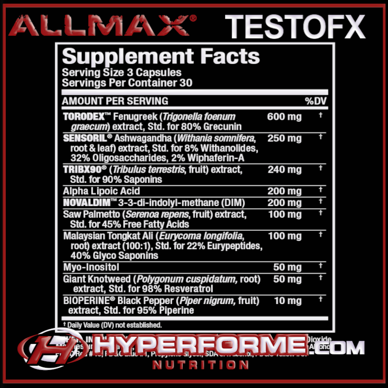 Allmax TestoFX - 90 caps - Testosterone - Hyperforme.com