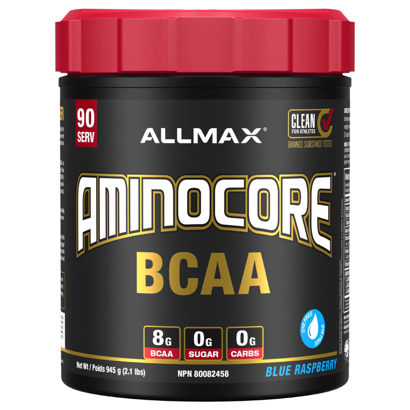 Allmax Aminocore - 90 Servings Blue Raspberry (Dye Free) - BCAA - Hyperforme.com