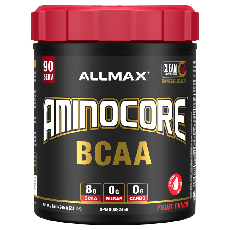 Allmax Aminocore - 90 Servings Fruit Punch (Dye Free) - BCAA - Hyperforme.com