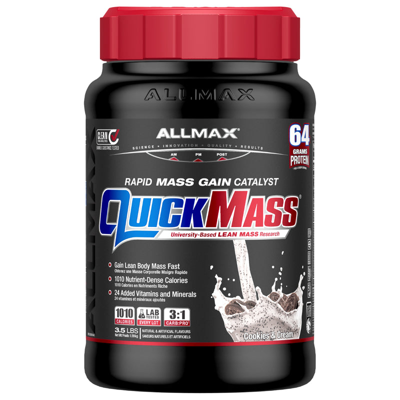 Allmax Quickmass - 3.5lb Cookies & Cream - Protein Powder (weight Gainer) - Hyperforme.com
