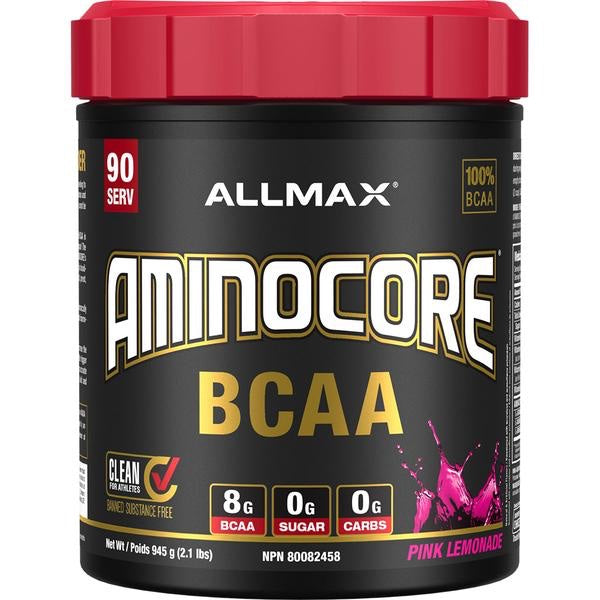 Allmax Aminocore - 90 Servings Pink Lemonade (Dye Free) - BCAA - Hyperforme.com
