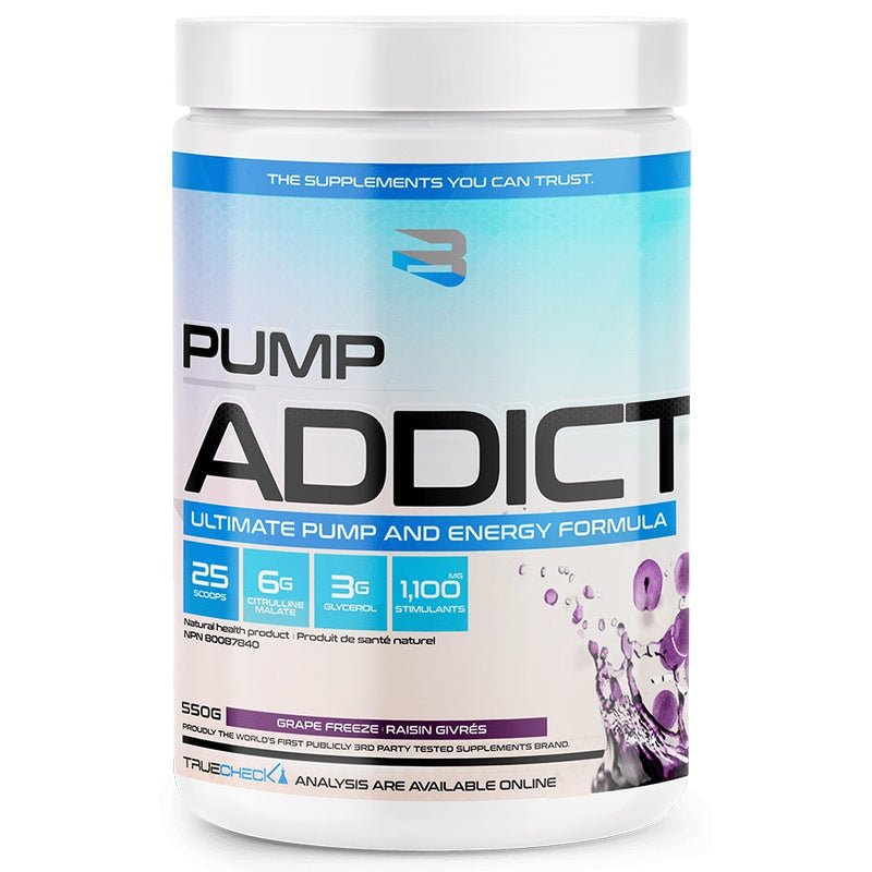 Believe Pump Addict - 50 Servings (1/2 Scoop) Grape Freeze - Pre-Workout - Hyperforme.com