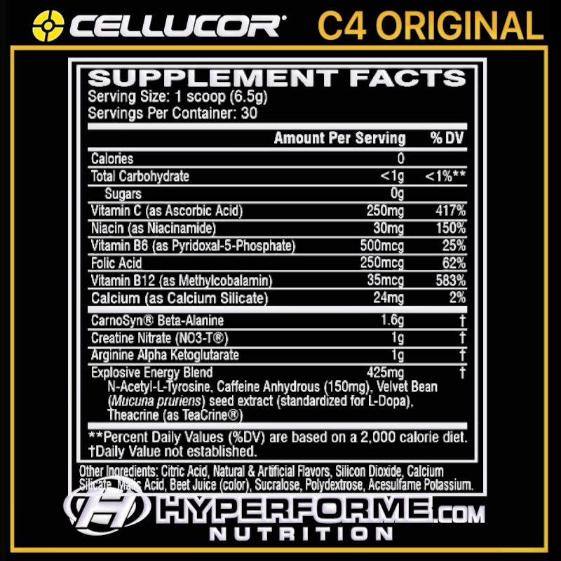 Cellucor C4 Original - 30 servings - Pre-Workout - Hyperforme.com