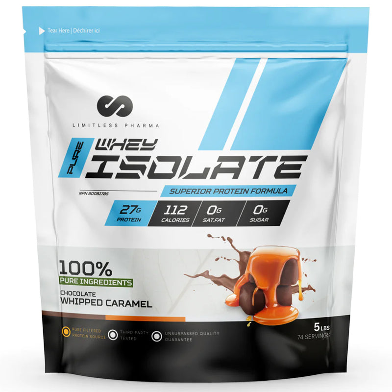 Limitless Pharma Whey Isolate - 5lb Chocolate Whipped Caramel - Protein Powder (Whey Isolate) - Hyperforme.com
