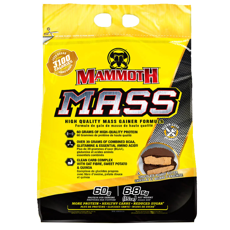 Mammoth Mass - 15lb Chocolate Peanut Butter - Protein Powder (weight Gainer) - Hyperforme.com