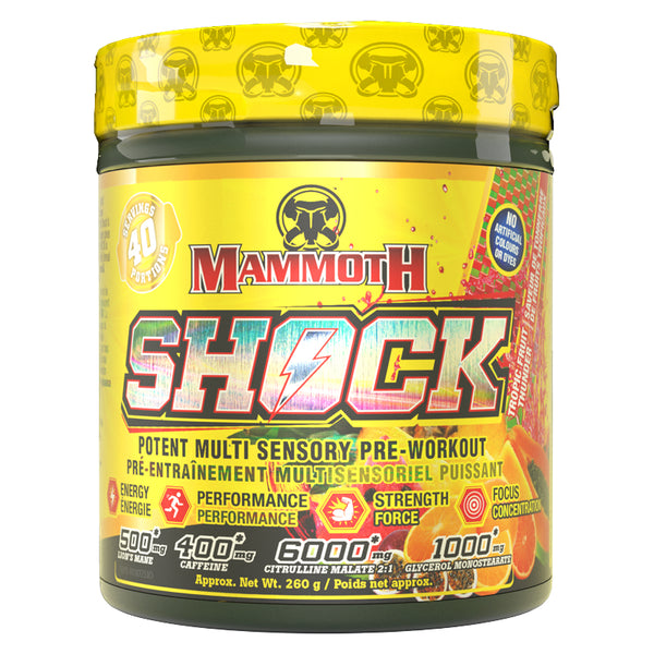 Mammoth Shock Pre-Workout - 40 Servings Tropic Fruit Thunder - Pre-Workout - Hyperforme.com