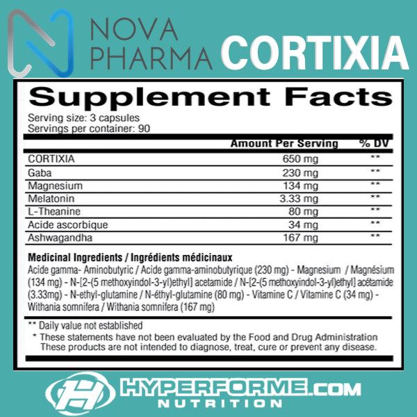 Nova Pharma Cortixia - 90 caps - Sleep Aid Supplements - Hyperforme.com