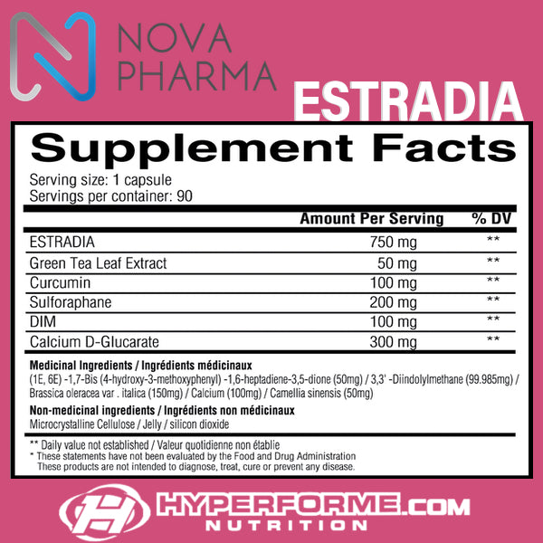 Nova Pharma Estradia - 90 Caps - Estrogen Supplements - Hyperforme.com