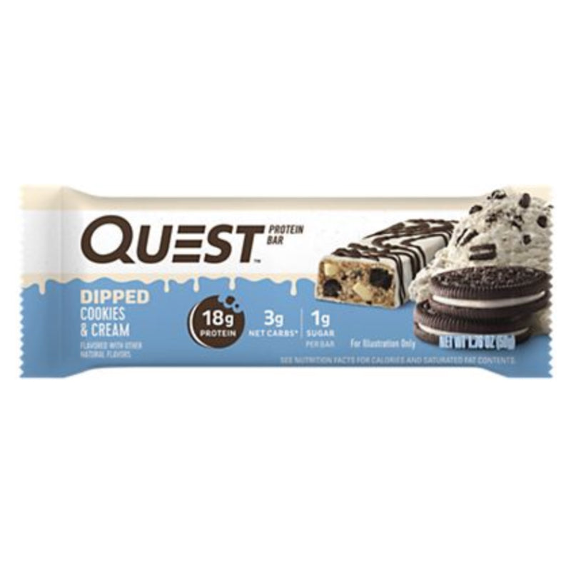Quest Bars - 1 Bar Dipped Cookies and Cream - Protein Bars - Hyperforme.com