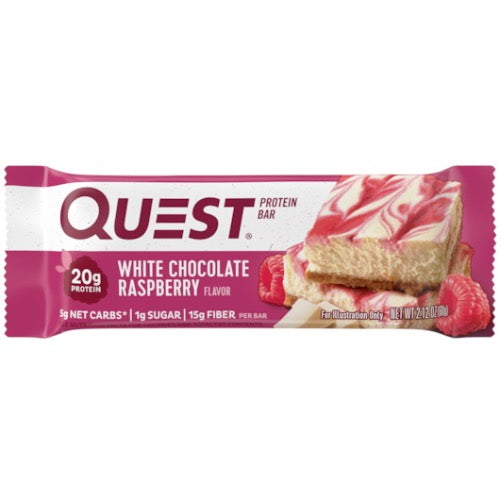 Quest Bars - 1 Bar White Chocolate Raspberry - Protein Bars - Hyperforme.com