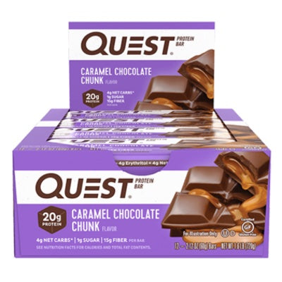 Quest Bars - 12 Bars Caramel Chocolate Chunk - Protein Bars - Hyperforme.com