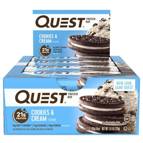 Quest Bars - 12 Bars Cookies & Cream - Protein Bars - Hyperforme.com