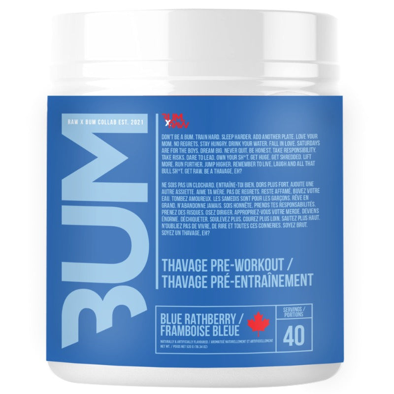 Raw Nutrition CBum Thavage Pre Workout - 40 Servings Blue Rathberry - Pre-Workout - Hyperforme.com