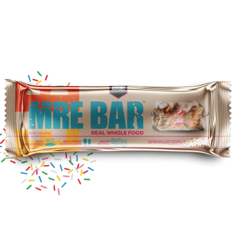 Redcon1 MRE Meal Replacement Bar - 1 Bar Sprinkled Donut - Protein Bars - Hyperforme.com