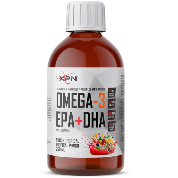 XPN Omega-3 EPA+DHA- Liquid Tropical Punch - 250ml - Omega 3 Supplements - Hyperforme.com