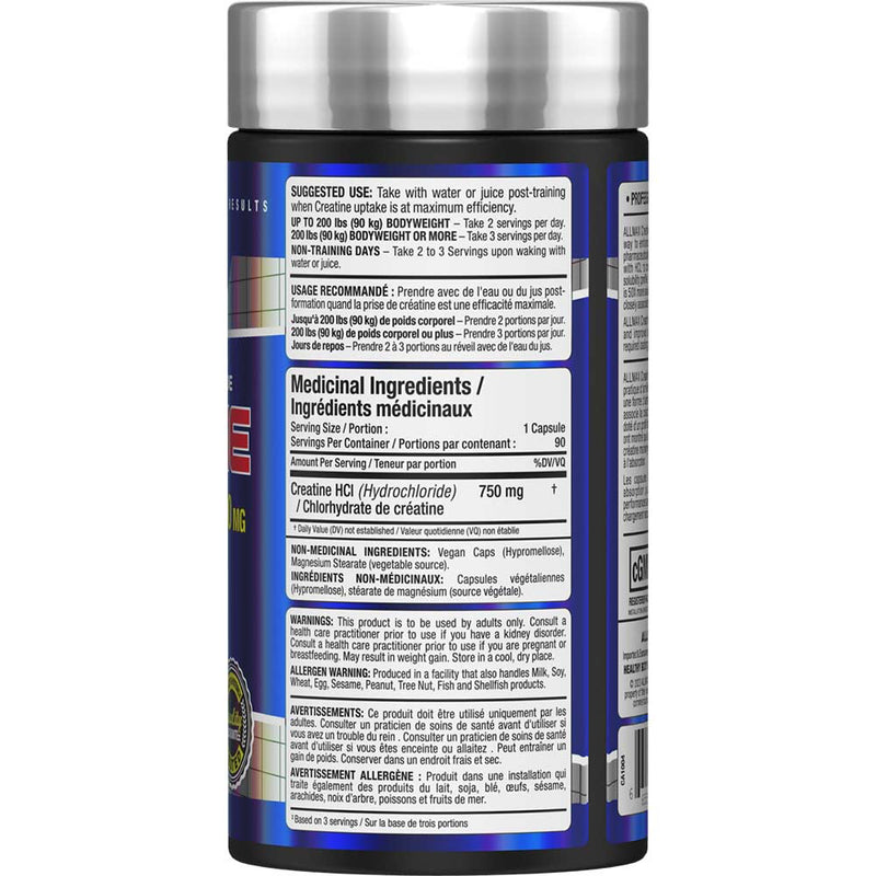 Allmax Creatine HCL 750mg - 90 Caps
