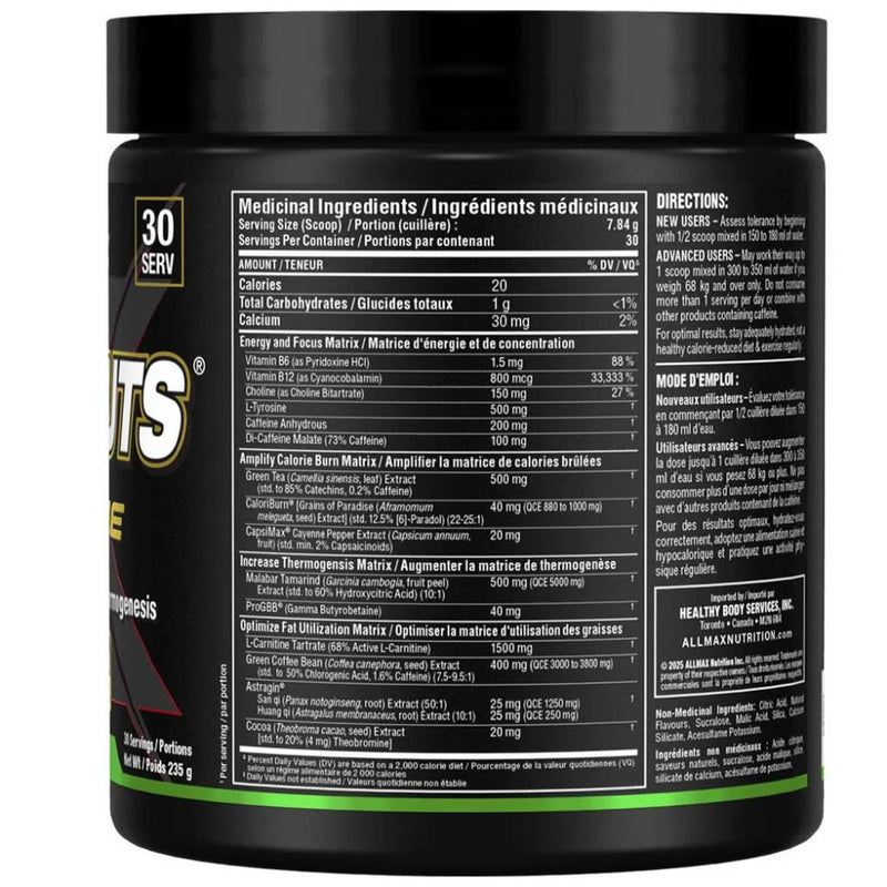 Allmax Rapidcuts Xtreme - 30 portions