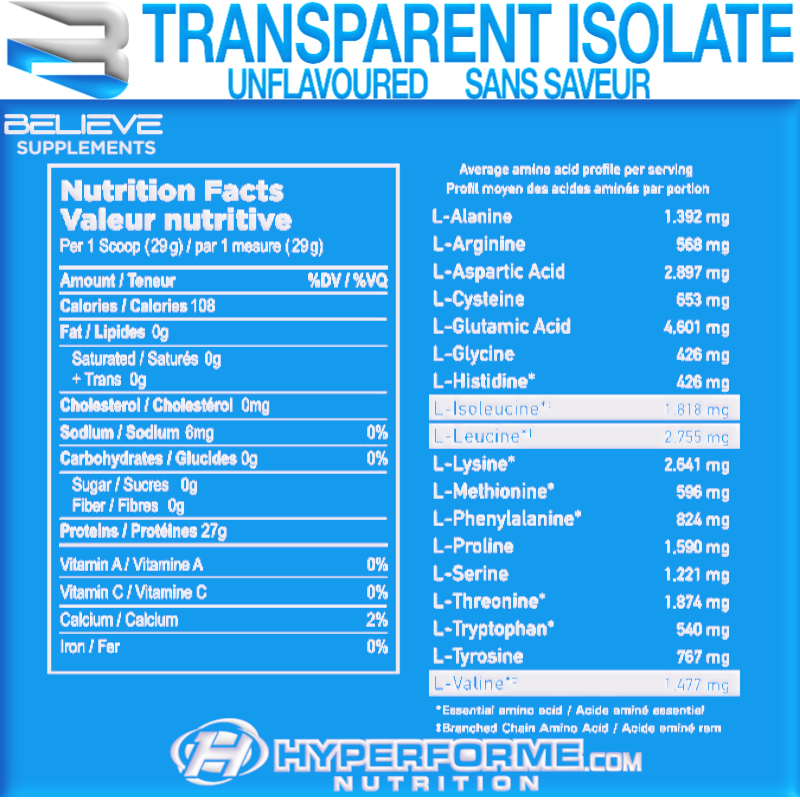 Believe Isolat de protéines - 4 lb