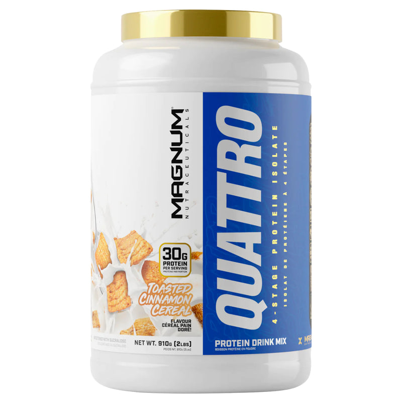 Magnum Quattro Original - 2lb Toasted Cinnamon Cereal - Protein Powder (Whey Isolate) - Hyperforme.com