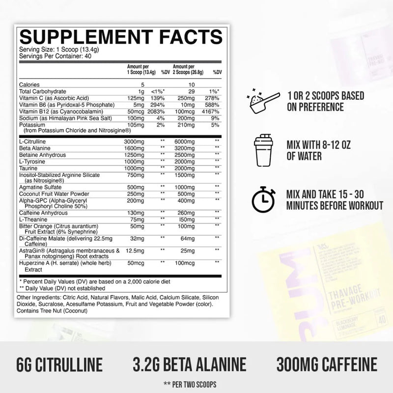 Raw Nutrition CBum Thavage Pre Workout - 40 Servings
