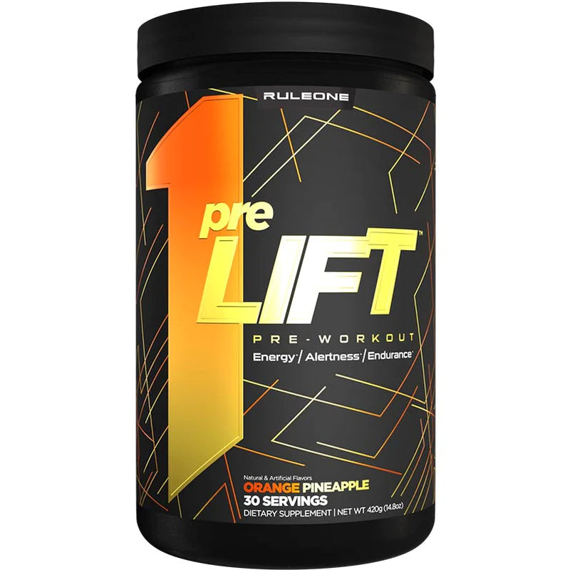 Rule1 Pre Lift Pre Workout - 30 Servings Orange Pineapple - Pre-Workout - Hyperforme.com