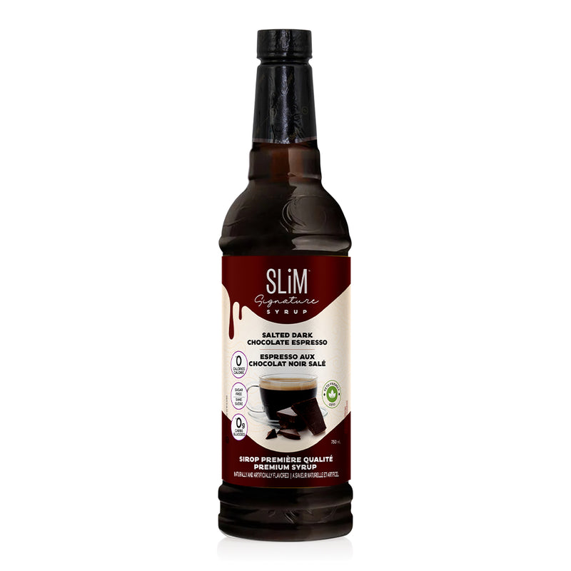 Slim Syrups Sugar free Syrups - 750ml Salted Dark Chocolate Espresso - Flavors & Spices - Hyperforme.com