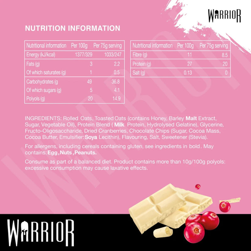 Warrior Raw Barre Protéinée à l'avoine - 12 Barres