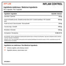 Ingrédients médicinaux et non médicinaux ATP Lab Inflam Control avec quercétine, boswellia, Broccophane, curcuma, bromélaïne et serrapeptase
