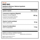 ATP Lab Mind Mag medicinal ingredients with 800 mg of Magtein magnesium L-threonate providing 65 mg of elemental magnesium per capsule