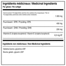 Ingrédients médicinaux ATP Lab Omega Pure avec 1 000 mg d’huile de poisson, 400 mg d’EPA, 200 mg de DHA et vitamine E par gélule