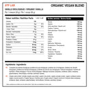 Valeur nutritive, profil des acides aminés et ingrédients ATP Lab Organic Vegan Blend vanille biologique