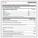 Valeur nutritive et ingrédients médicinaux ATP Lab PentaCarb par mesure de 27,5 g