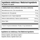 ATP Lab Synerzinc medicinal ingredients with zinc, copper, selenium and biotin per capsule