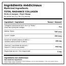 Ingrédients médicinaux ATP Lab Total Radiance Collagen Pêche et mangue avec 9 g de collagène hydrolysé par portion de 12 g