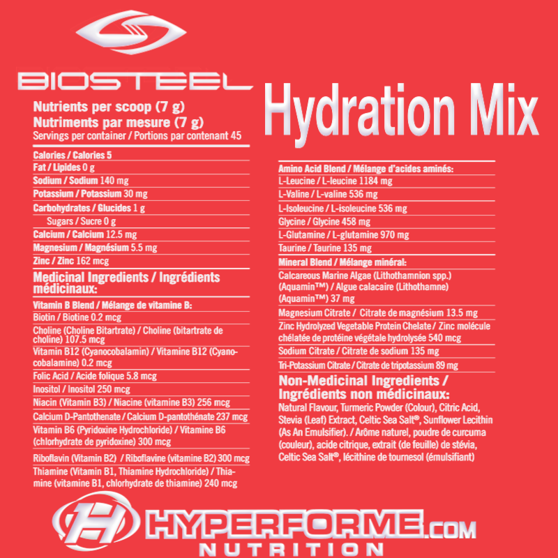 Biosteel Sports Hydration Mix - 315g - Electrolytes - Hyperforme.com