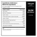 Ingrédients médicinaux Limitless Pharma Blow par mesure complète de 15,2 g avec 400 mg de caféine