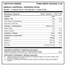 Valeurs nutritives Limitless Pharma Pure Whey Isolate 5 lb avec 26 g de protéines par mesure de 33 g - HYPERFORME.COM