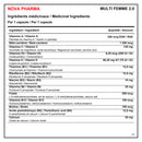 Nova Pharma Multi women 2.0 ingredients table 1 of 2, amounts per capsule - HYPERFORME.COM