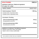 Nova Pharma Omega-3 ingredients table: fish oil, EPA and DHA per softgel - HYPERFORME.COM