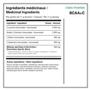 Ingrédients médicinaux Osmo Pharma BCAA+C  par portion de 11 g