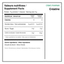 Valeurs nutritives et ingrédients Osmo Pharma Créatine monohydrate 500 g