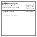 Ingrédient médicinal XPN Maltodextrin nature avec 45 g de maltodextrine par portion de 45 g