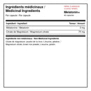 Ingrédients médicinaux XPN Melatonin+ avec 3 mg de mélatonine et 75 mg de citrate de magnésium par capsule